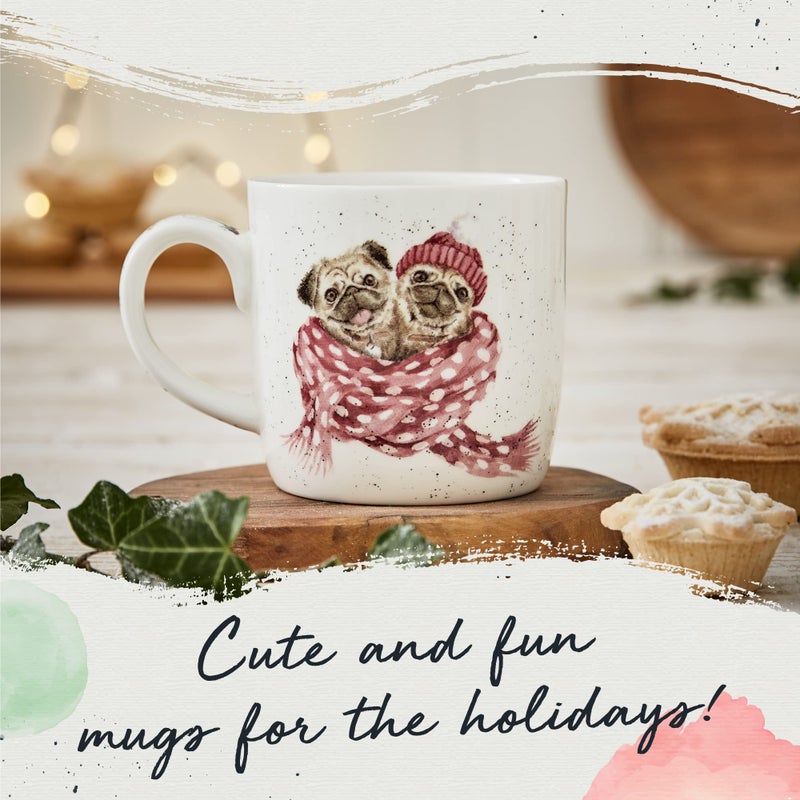 Royal Worcester Wrendale Designs 14 oz Mug, Snug As A Pug with Dog Illustration - Floral Animal Mug for Cottagecore Kitchens - Microwave, Dishwasher, Freezer Safe Fine Bone China Drinkware - Image 2